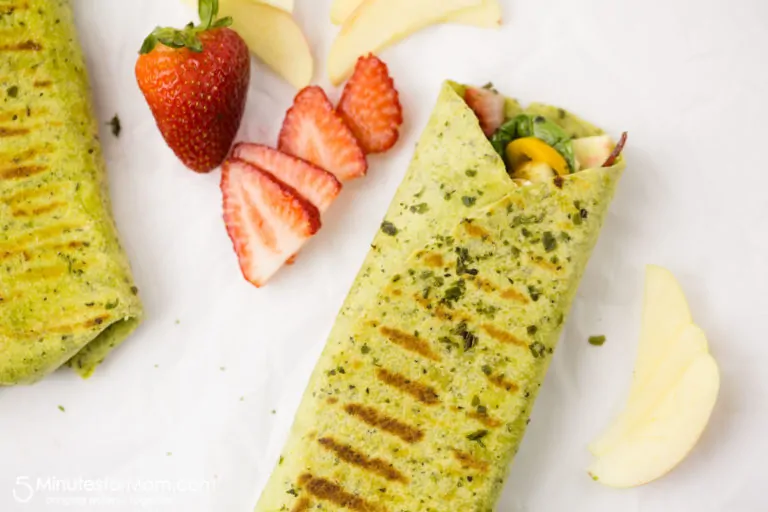 Grilled Chicken Wrap with Spinach, Strawberries and Walnuts