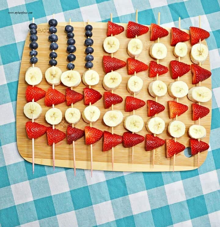 American Flag Fruit Skewers from My Turn for Us