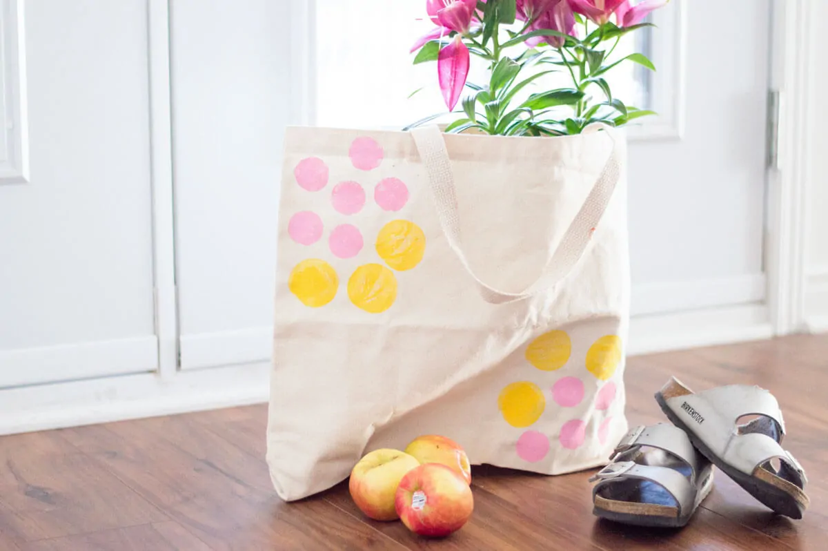 DIY Potato Stamp Canvas Tote Bag - Step by Step Tutorial