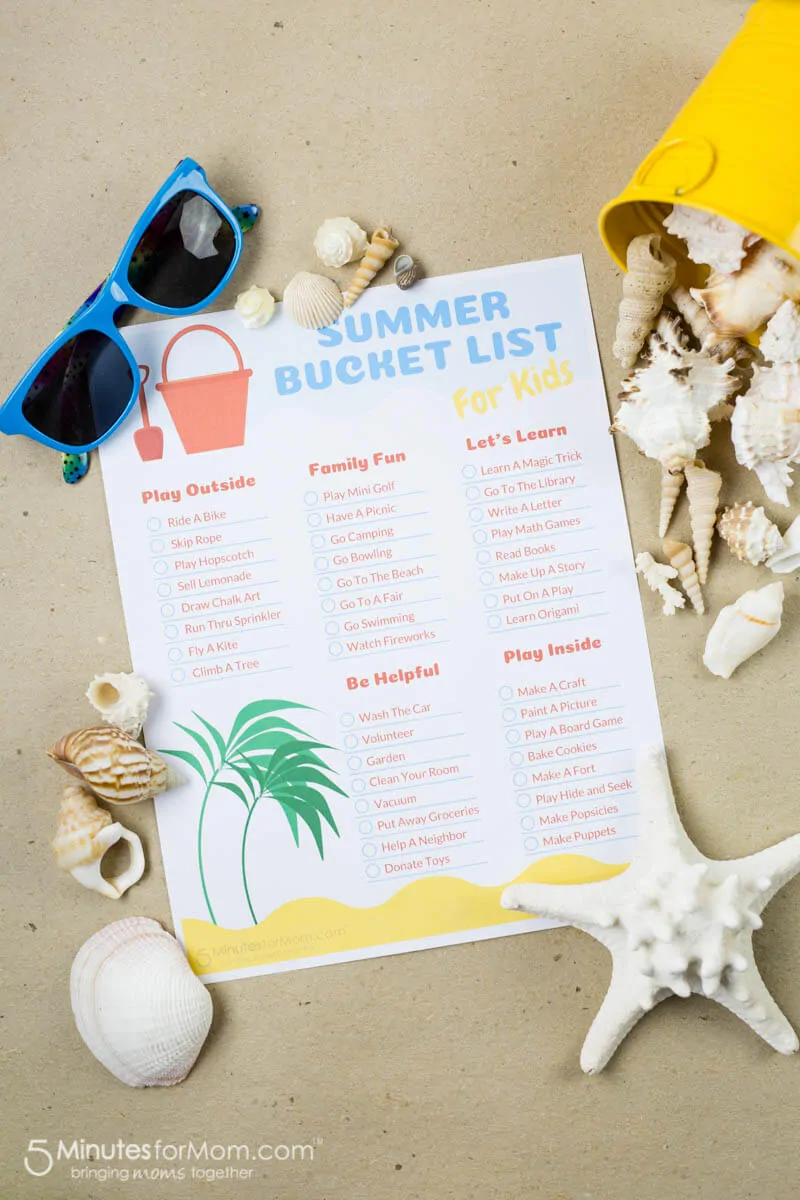 Free Printable Summer Bucket List For Kids