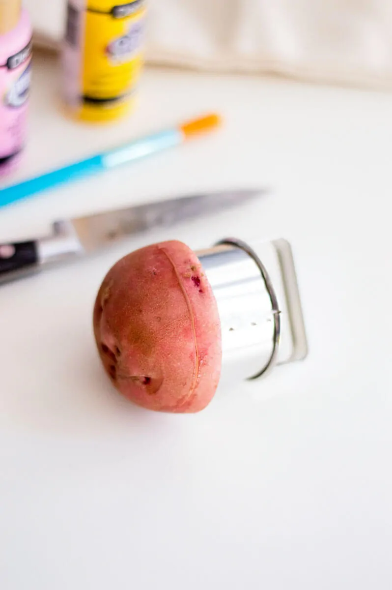 Making a Potato Stamp for a Canvas Tote Bag