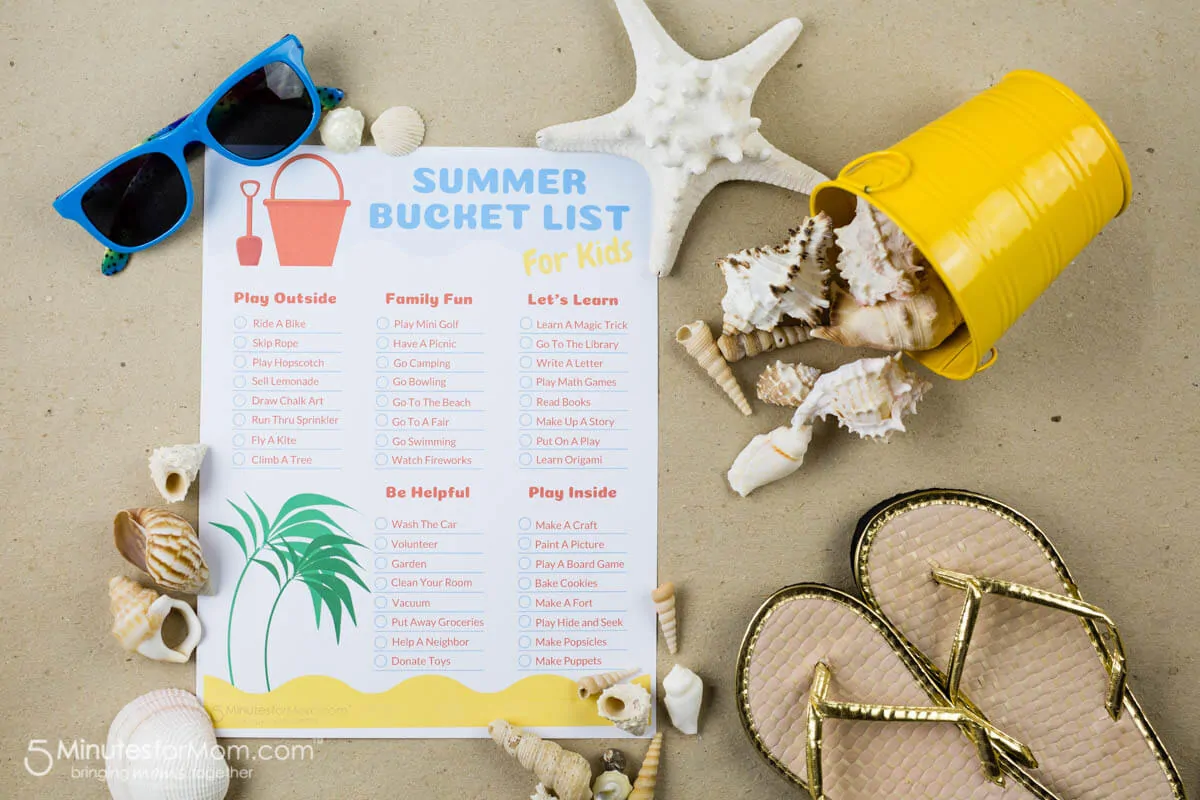 Summer Bucket List Printable For Kids