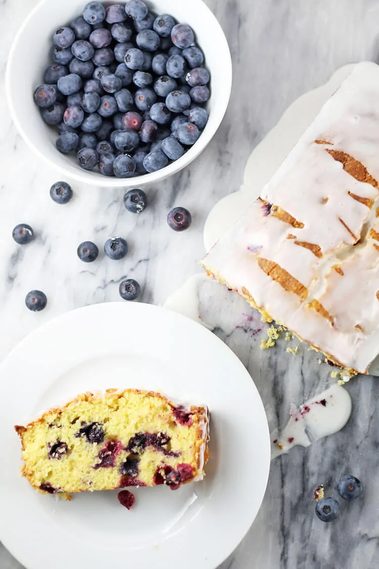 Blueberry Lemon Loaf Cake from Rose Bakes