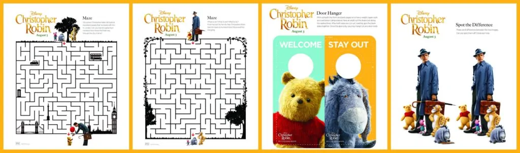 "Christopher Robin" Activity Sheets 