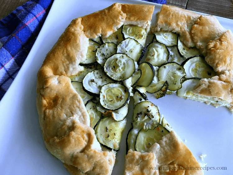 Zucchini Galette with Ricotta and Mozzarella Cheese from Walking on Sunshine Recipes