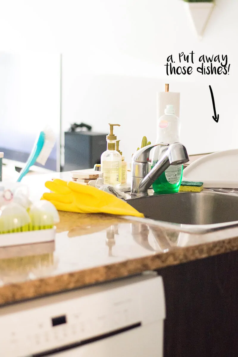 Making Cleanup Fast With An Organized Kitchen Sink & DIY Soap