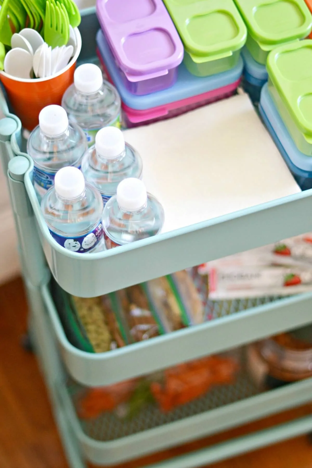 lunch packing assembly cart