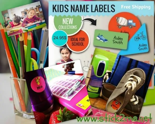 stick2me labels for kids