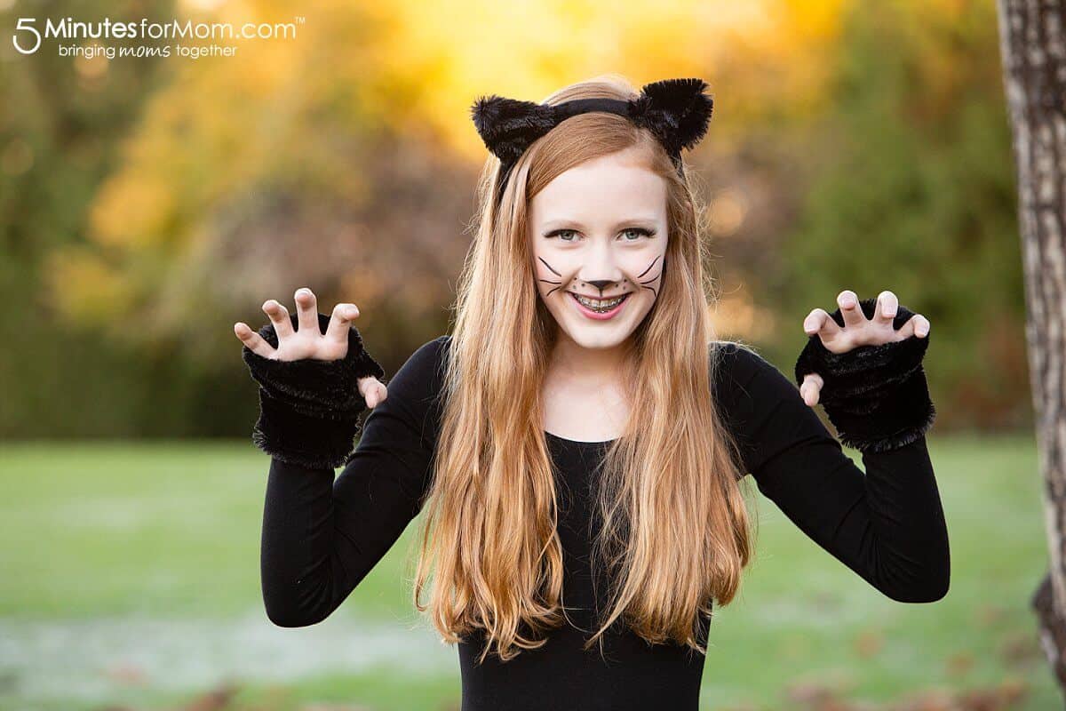 Easy Cat Costume - How To Make A Gorgeous Black Cat Costume - 5 Minutes ...