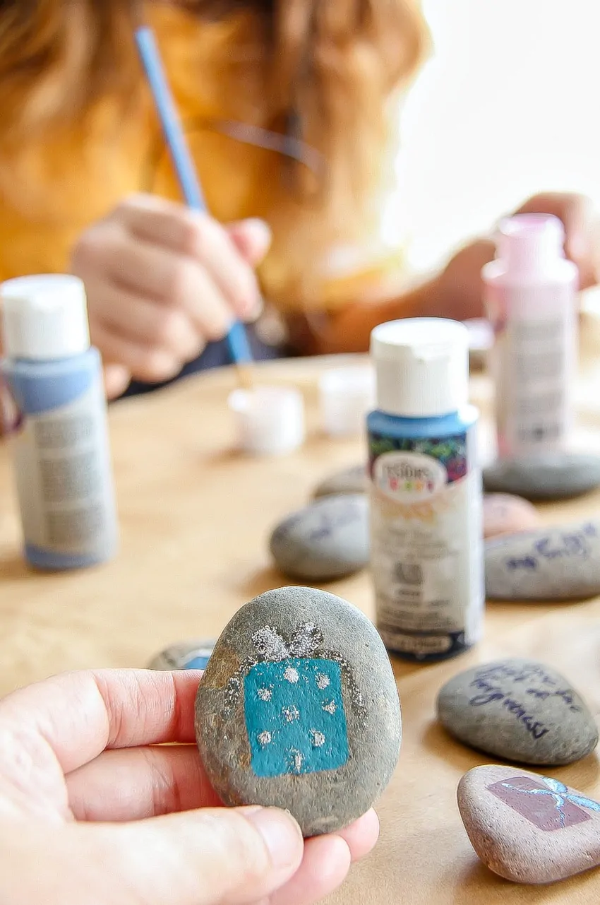 Painting rocks for the holidays