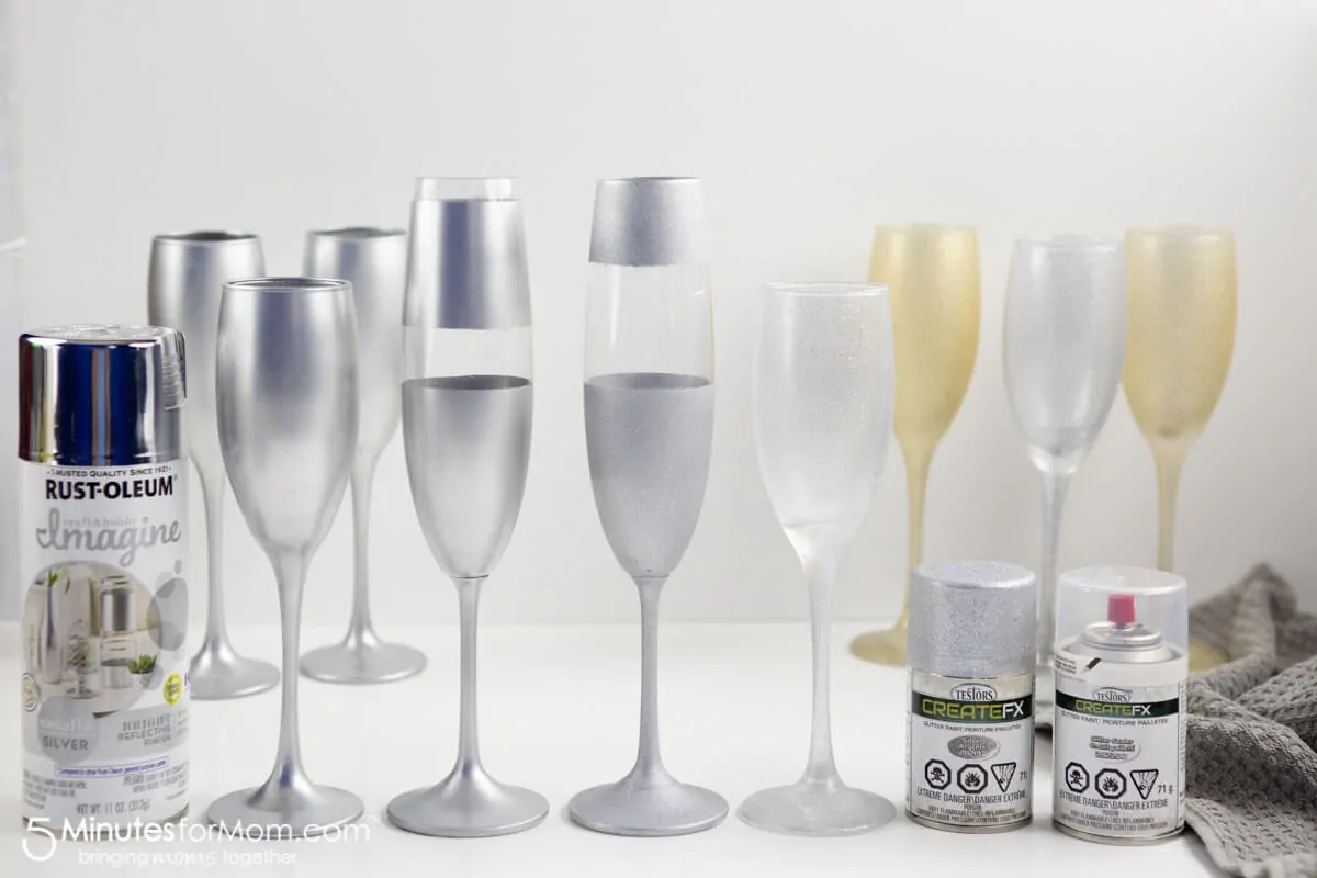 How to paint decorative champagne glasses