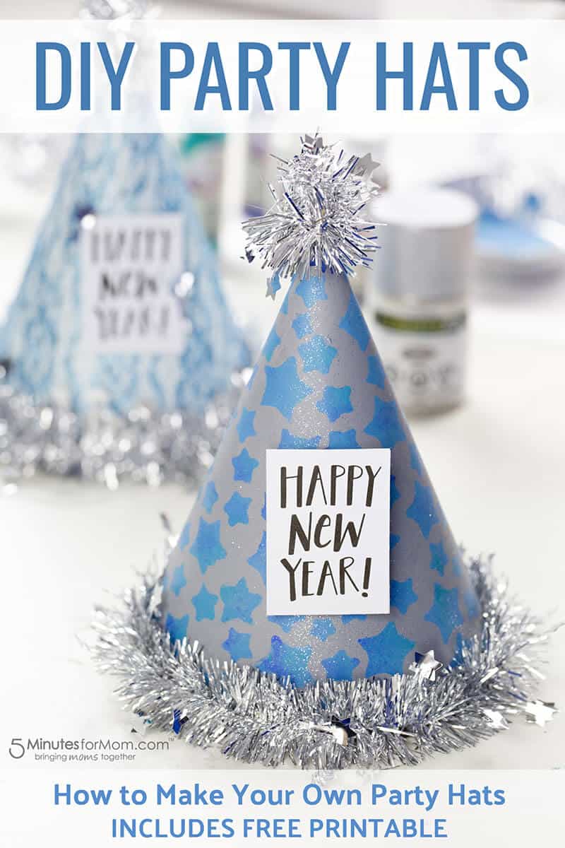 DIY-Party-Hats-with-Free-Printable - 5 Minutes for Mom