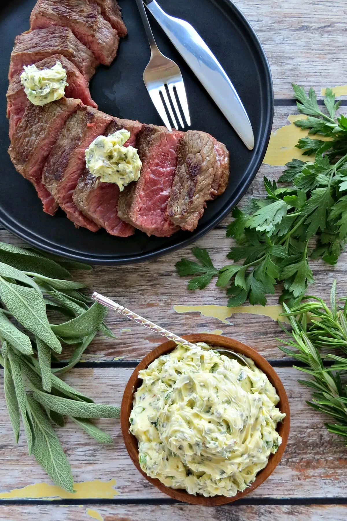 Easy Herb Butter on Grilled Steak