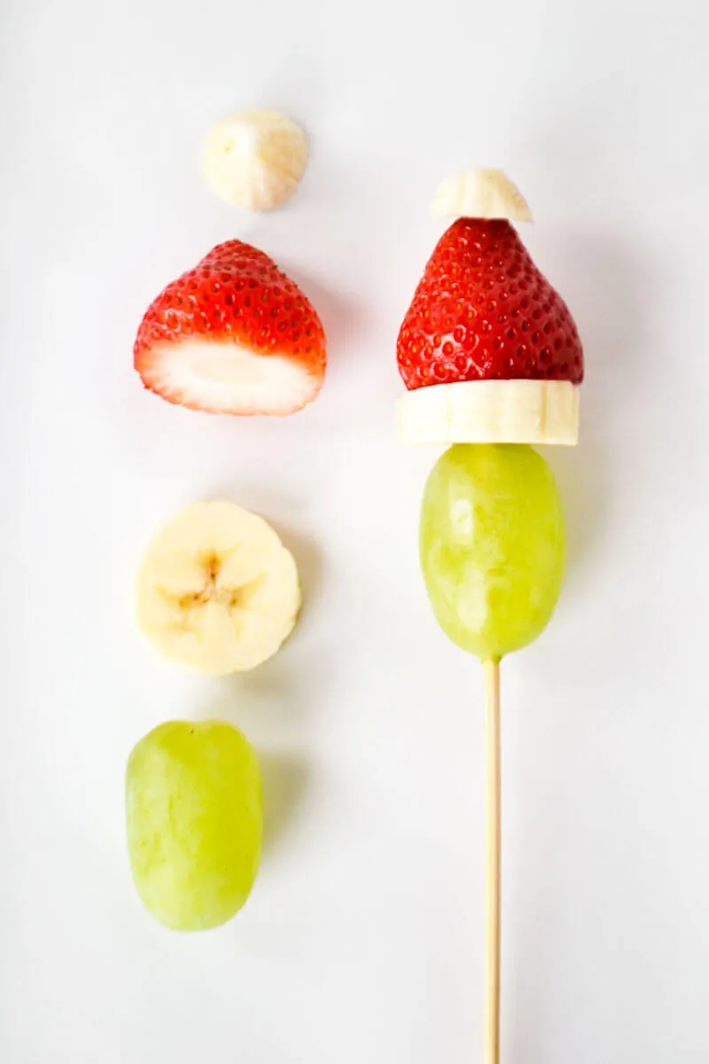 Fruit Grinch Santas - Healthy Christmas Snacks for Kids