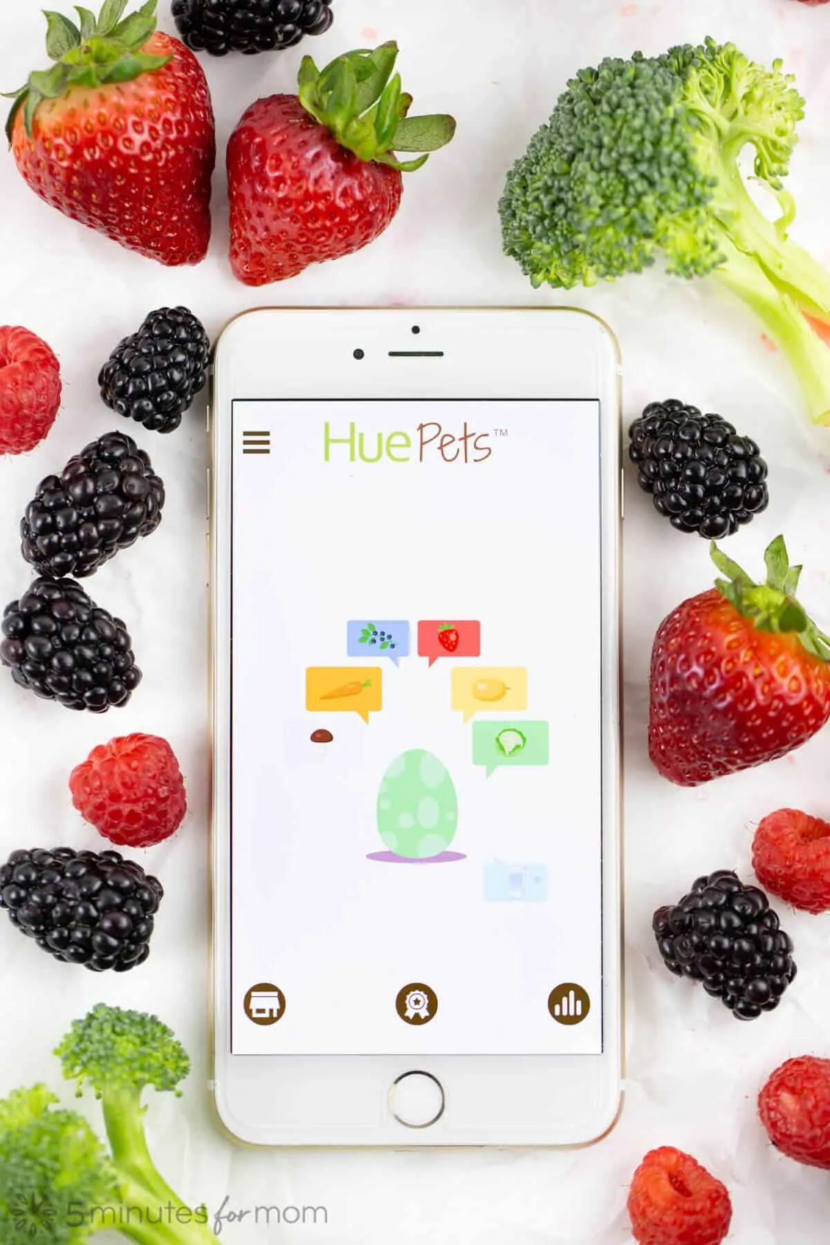 HuePets App with Fruits and Veggies