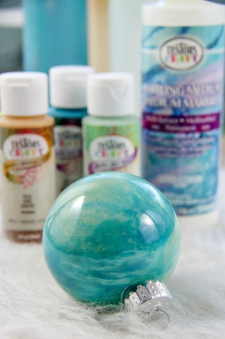 How To Paint Marbled Christmas Ornaments