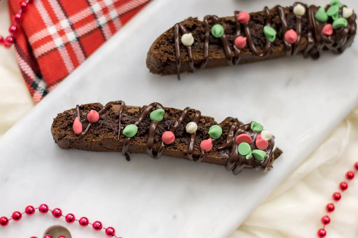 Enjoy our chocolate biscotti recipe: a delicious treat for your holiday dessert table.