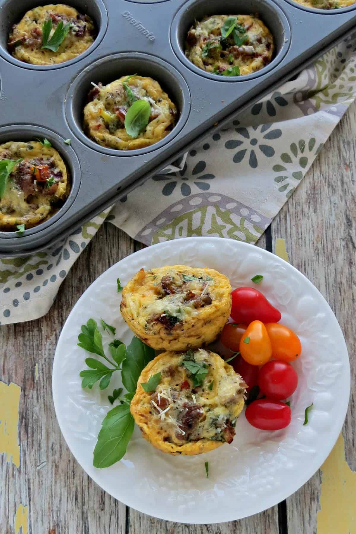 Loaded Sausage and Veggie Breakfast Egg Muffins Recipe
