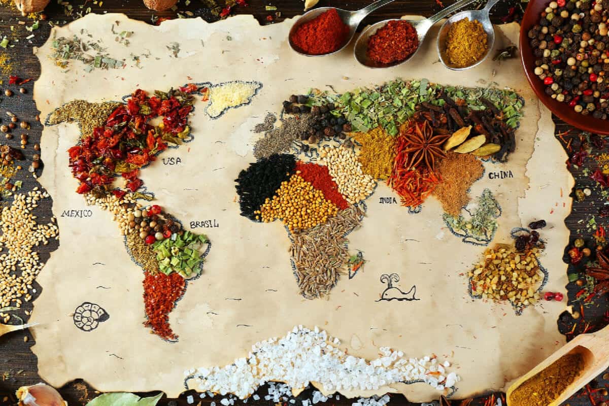 Spices of the World Map made with Spices 5 Minutes for Mom
