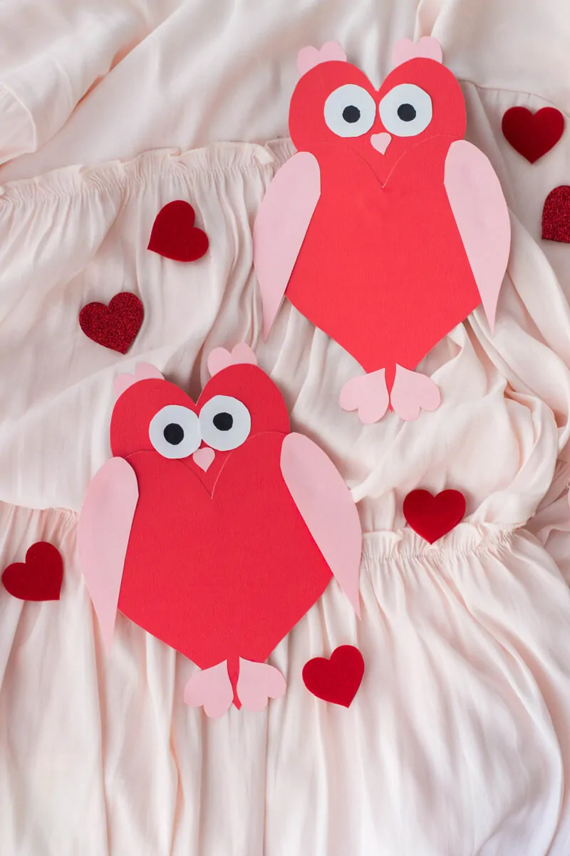 Owl Heart Shape Paper Craft - Valentine's Day Card