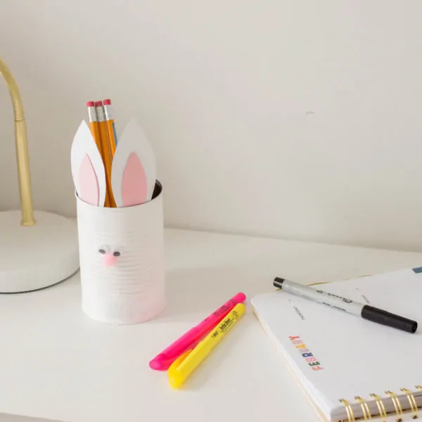 Easter Craft for Kids: Bunny Pencil Holder