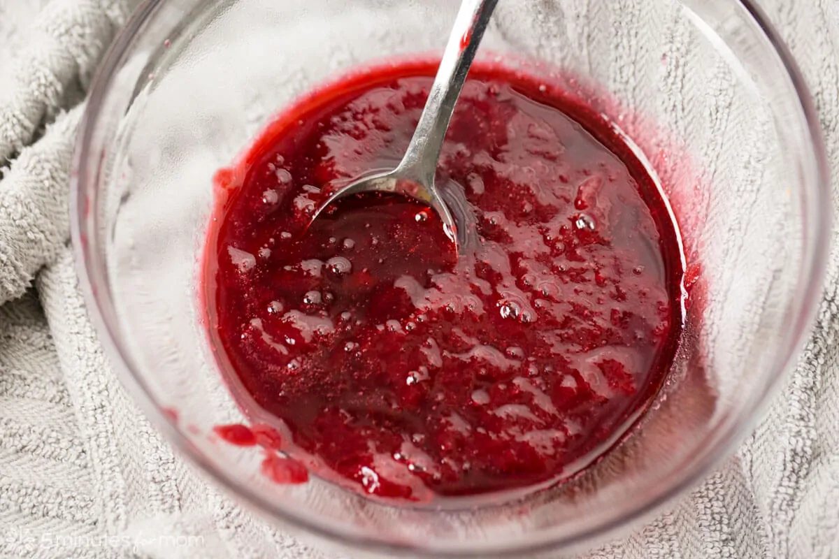 raspberry coulis after removing seeds