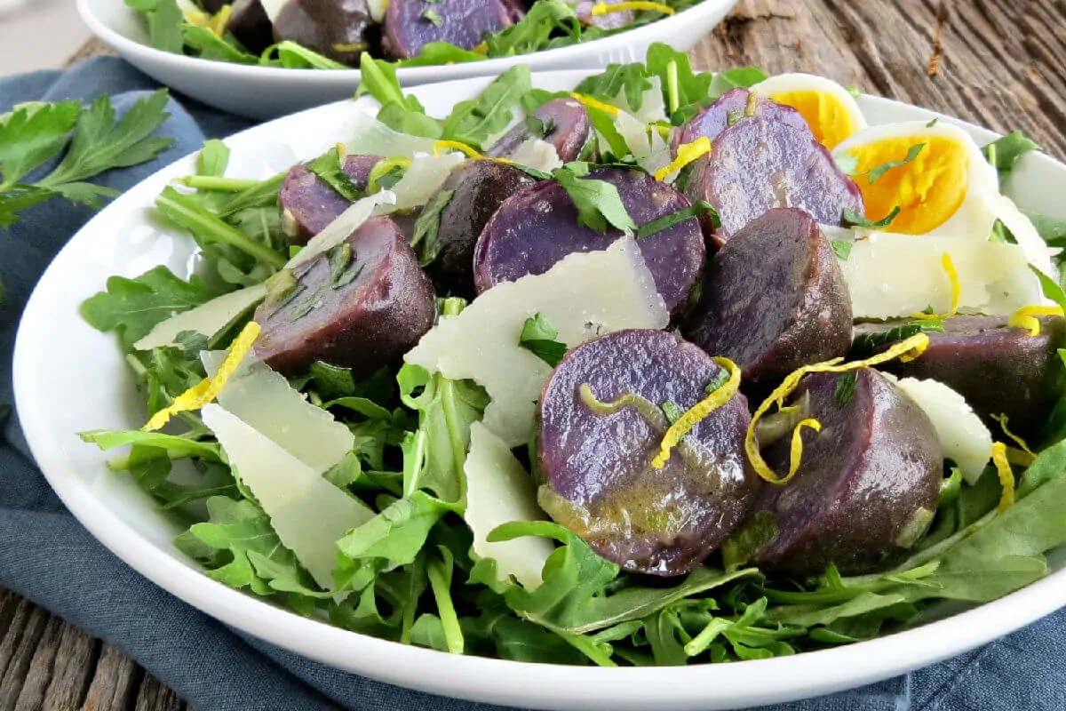 Purple Potato Salad with Lemon and Herb Vinaigrette