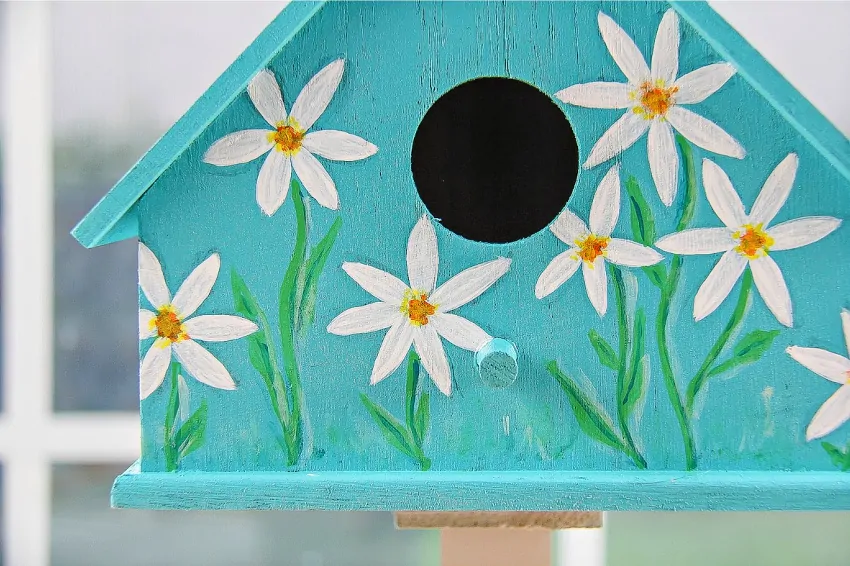 Painted birdhouses with Testors Craft Acrylic Paint