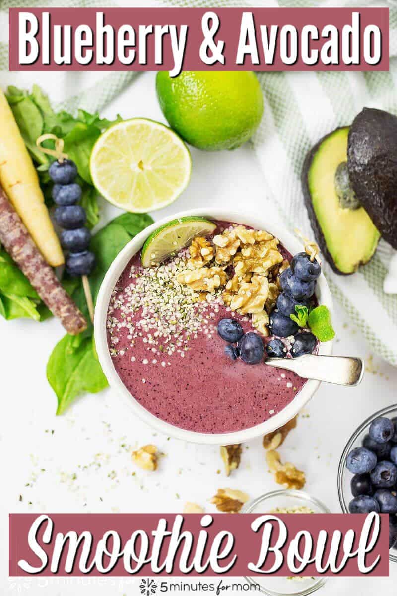 Blueberry and Avocado Smoothie Bowl - Healthy Smoothie Recipe