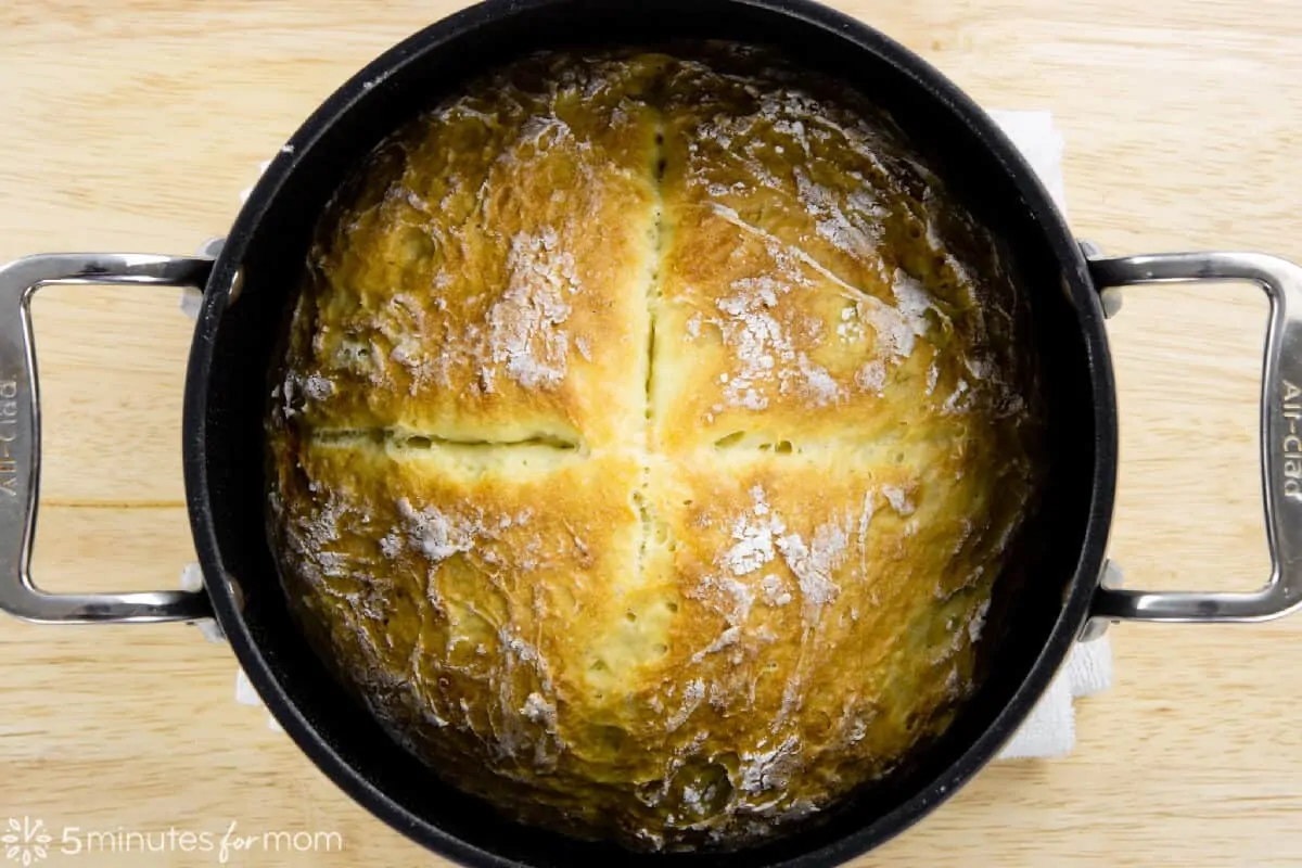 Irish Soda Bread Baked in Cast Iron Pot