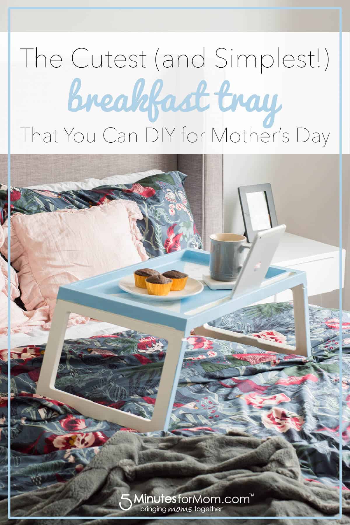 IKEA Hack Breakfast Tray DIY - Perfect Mother's Day Gift Idea - Easy way to elevate the look of an otherwise plain tray. #ikeahack #diygift #mothersdaygift