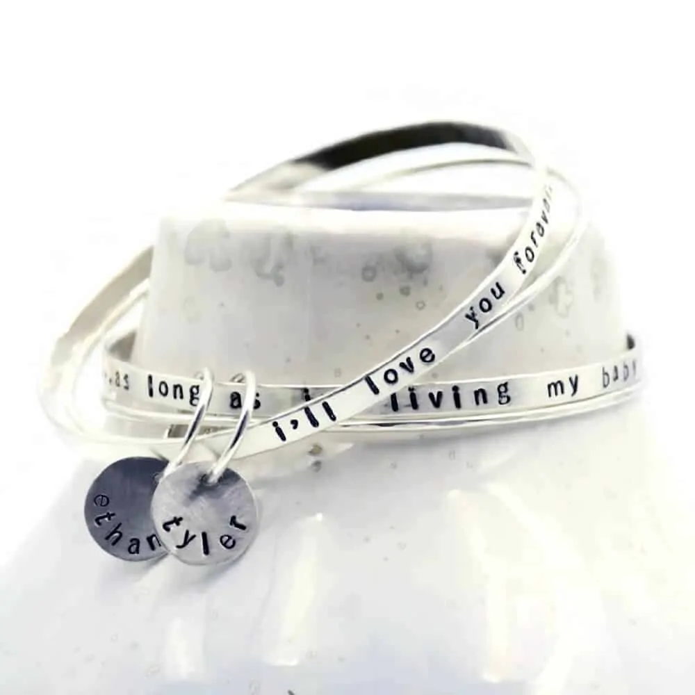 best gifts for mom - personalized jewelry - bangle set for mom