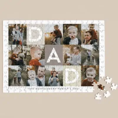 Custom Puzzle for Fathers Day - Dads Family Photo Collage Puzzle