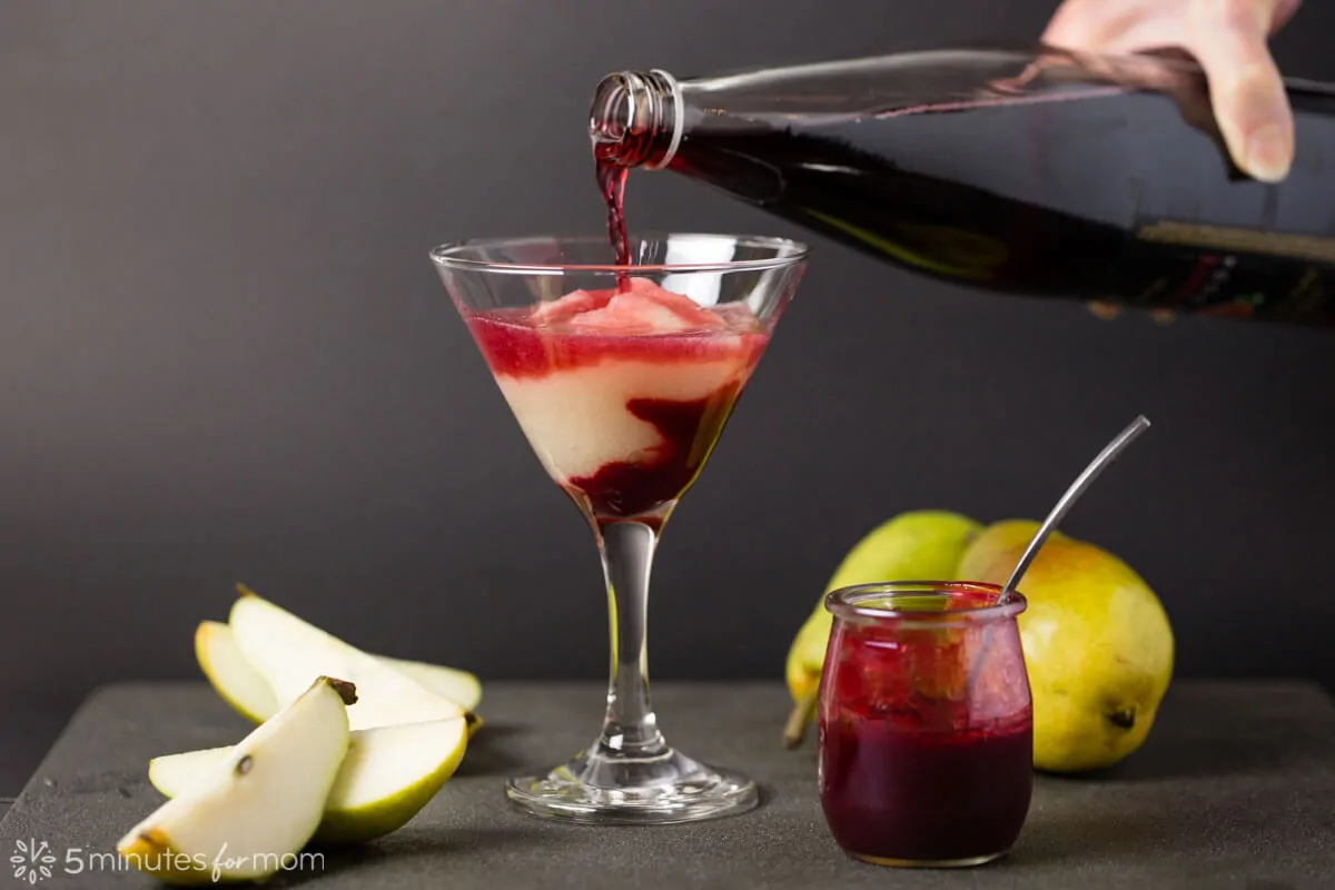 Raspberry, Pomegranate, and Pear Bellini