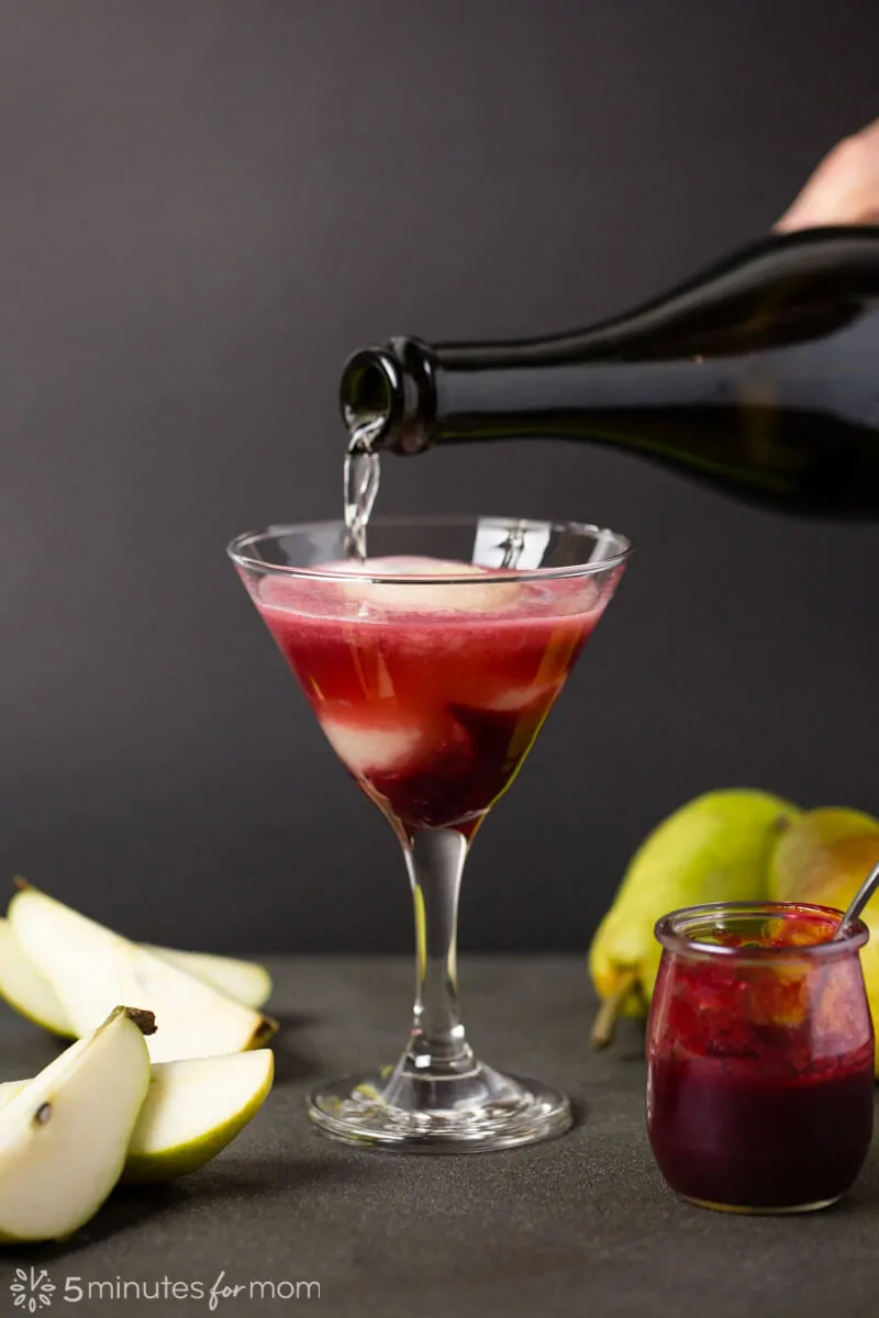 Raspberry, Pomegranate, and Pear Bellini