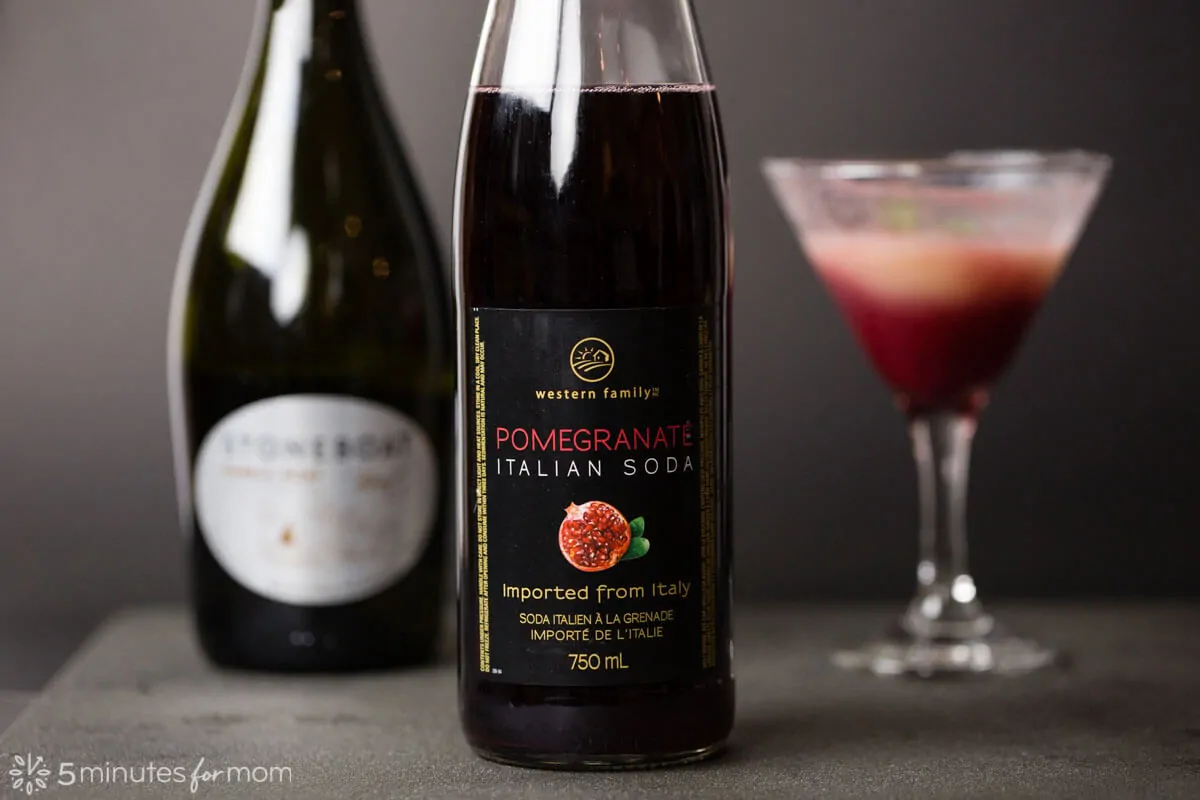 Raspberry, Pomegranate, and Pear Bellini