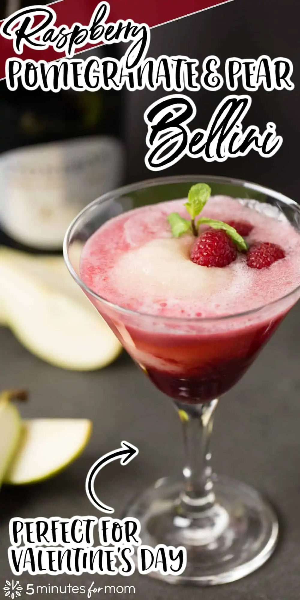 Raspberry Pomegranate and Pear Bellini - Cocktail Recipe