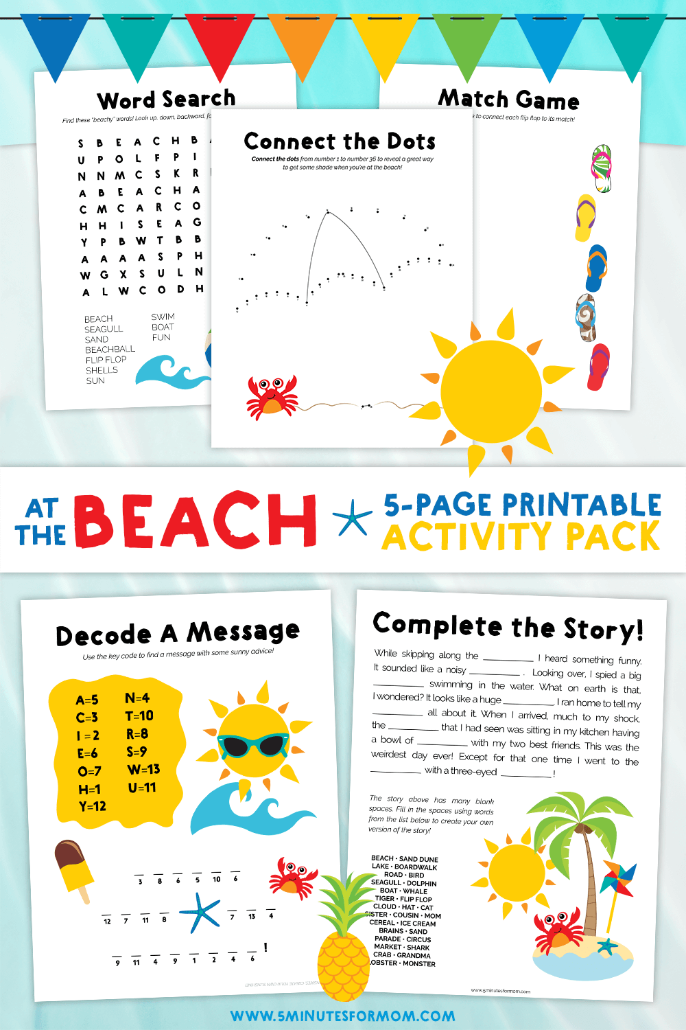 Summer Word Search and Activity Sheets