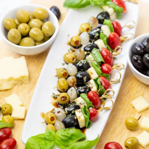 Appetizer Skewers - Easy Tapas with Olives from Spain - 5 Minutes for Mom