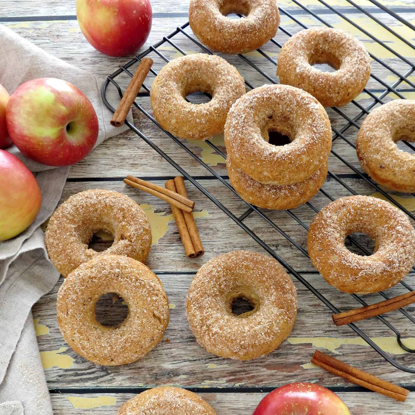 Apple Cinnamon Baked Donuts Square 5 Minutes for Mom