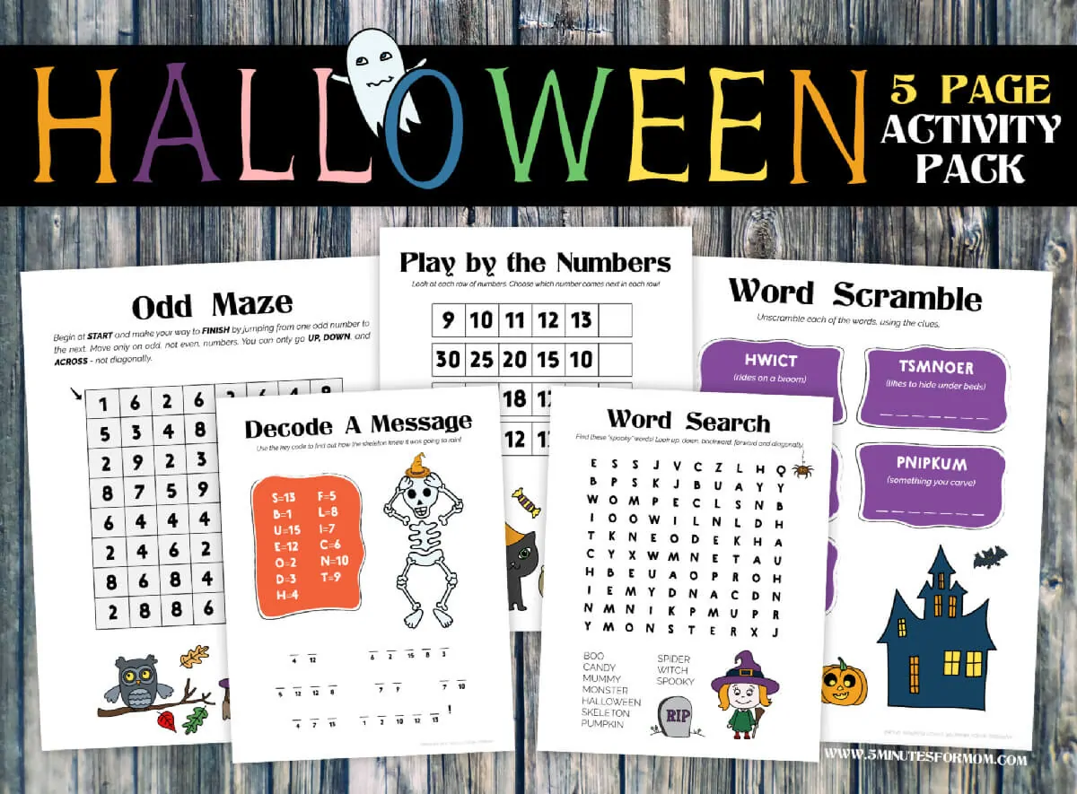 Free Halloween Printables for Kids - Halloween Activity Pack