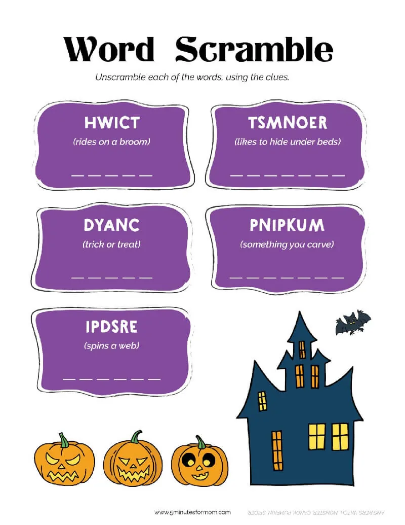 Halloween Word Scramble