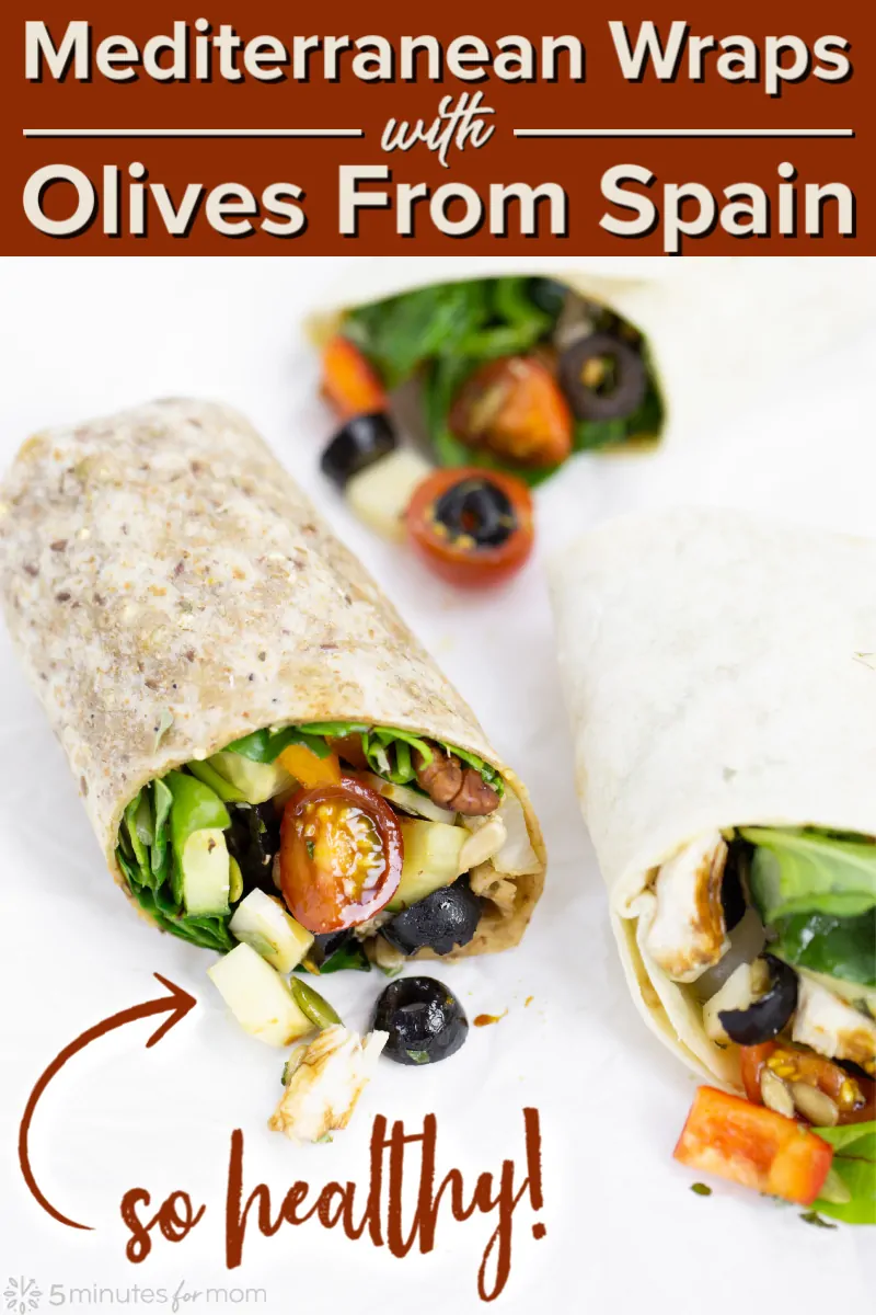 Mediterranean Wrap with Olives from Spain - Easy Healthy Recipe