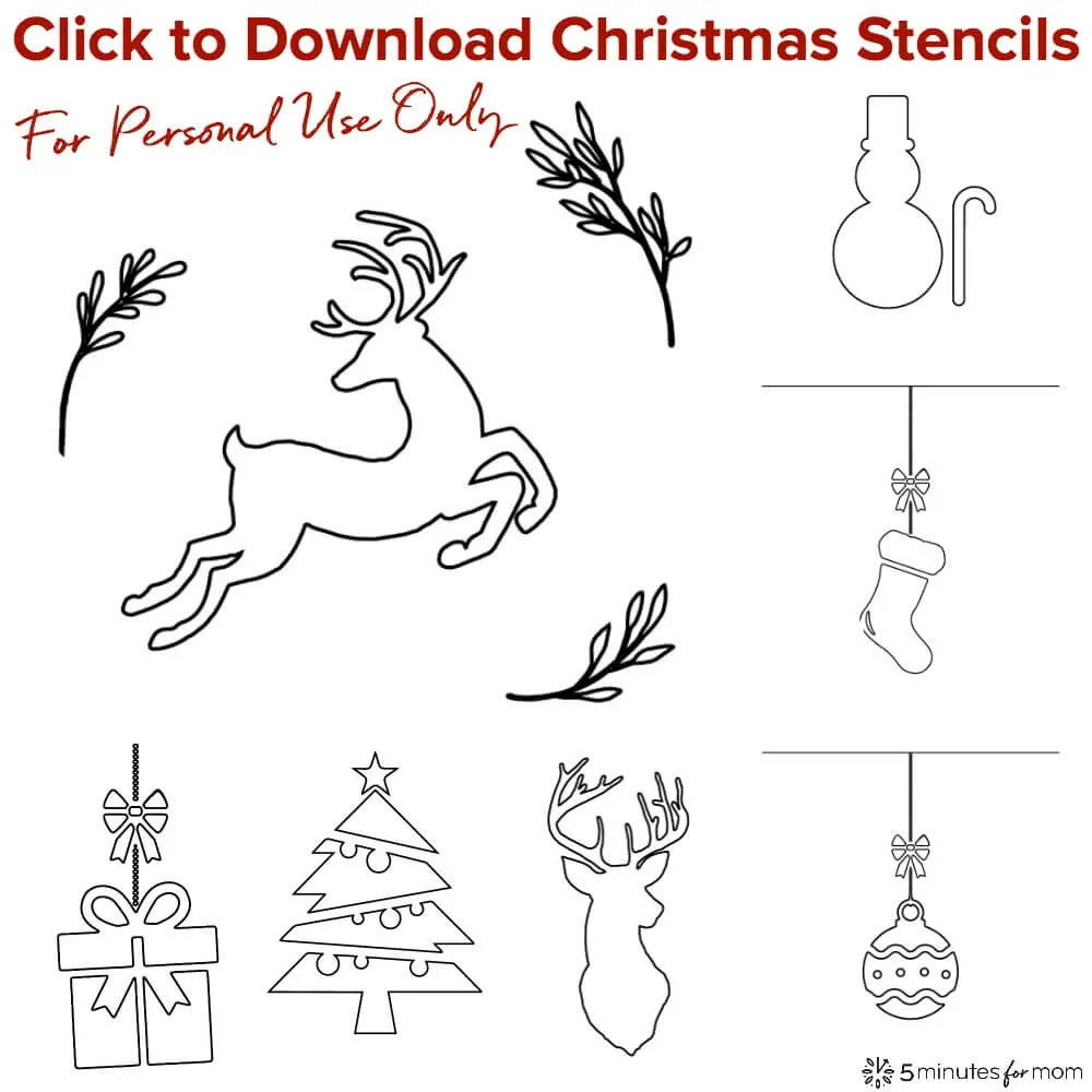 Christmas Stencils For Fabric Spray Painting DIY Cover Pillows