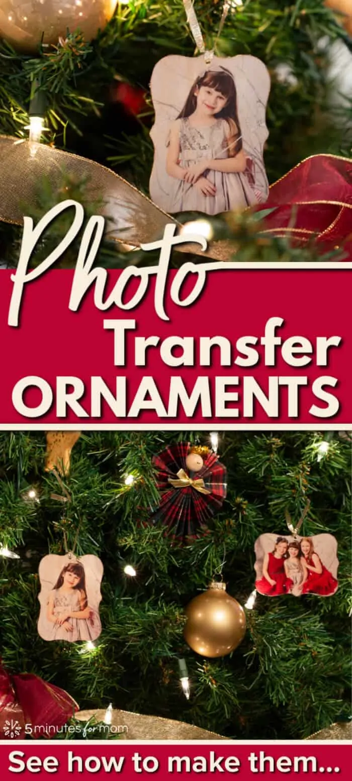 Easy Christmas Ornament - DIY Photo Transfer Ornaments #DIYornaments #DIYchristmas #ornament