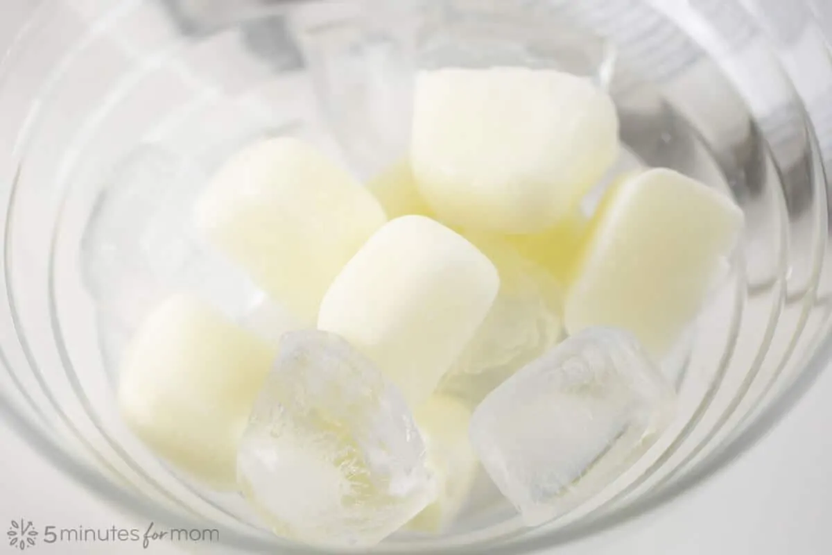 Frozen milk cubes