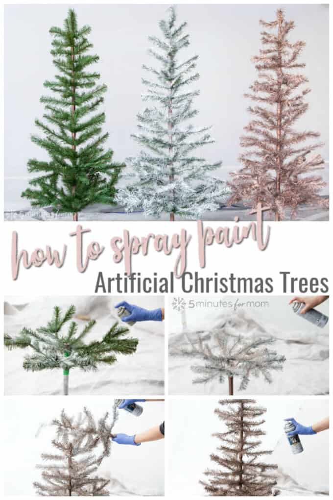 How To Spray Paint Your Christmas Tree - 5 Minutes for Mom