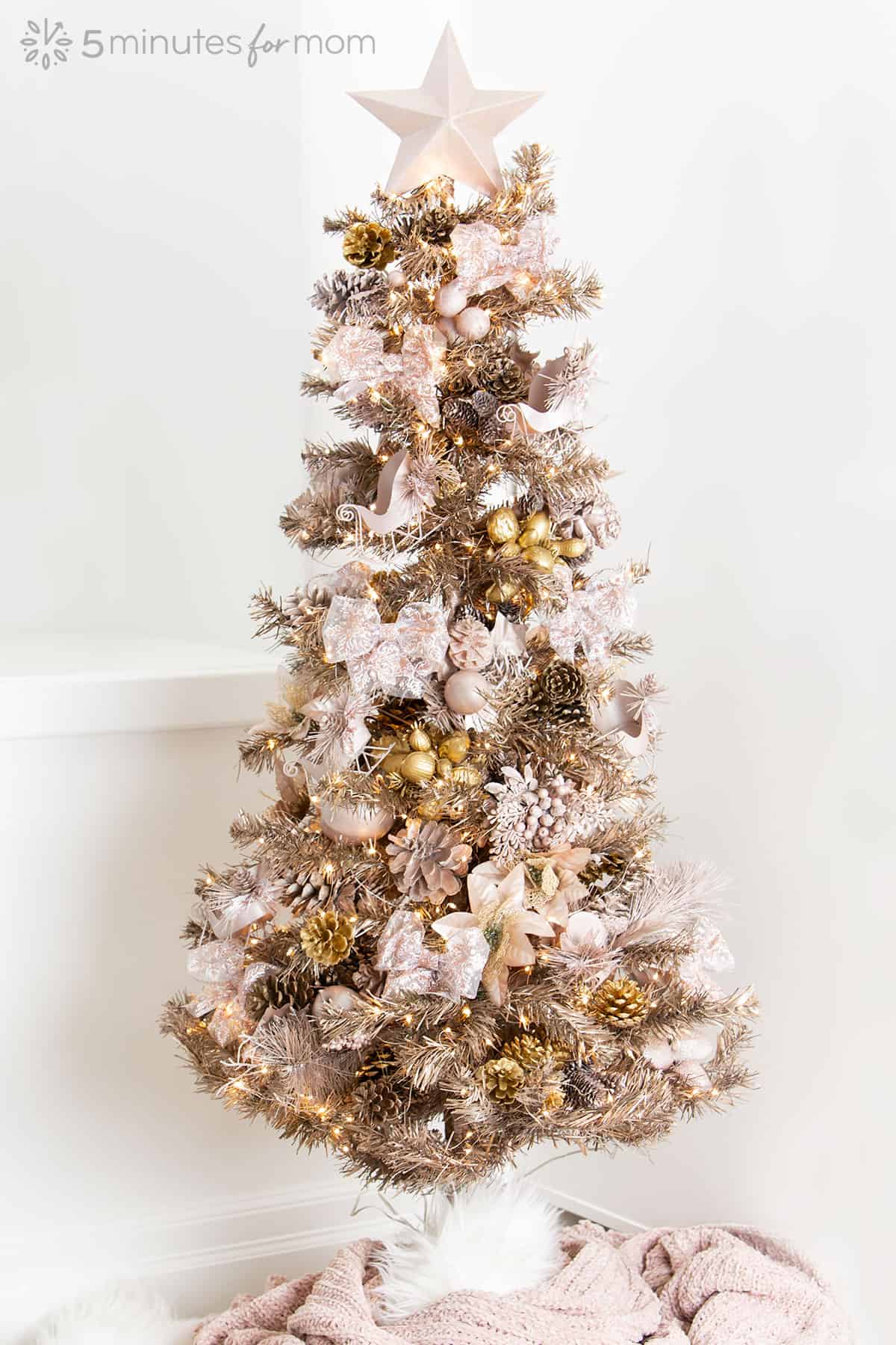 Rose Gold Christmas Tree
 Rose Gold Christmas Tree DIY 5 Minutes for Mom