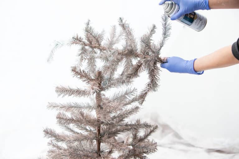 How To Spray Paint Your Christmas Tree - 5 Minutes for Mom