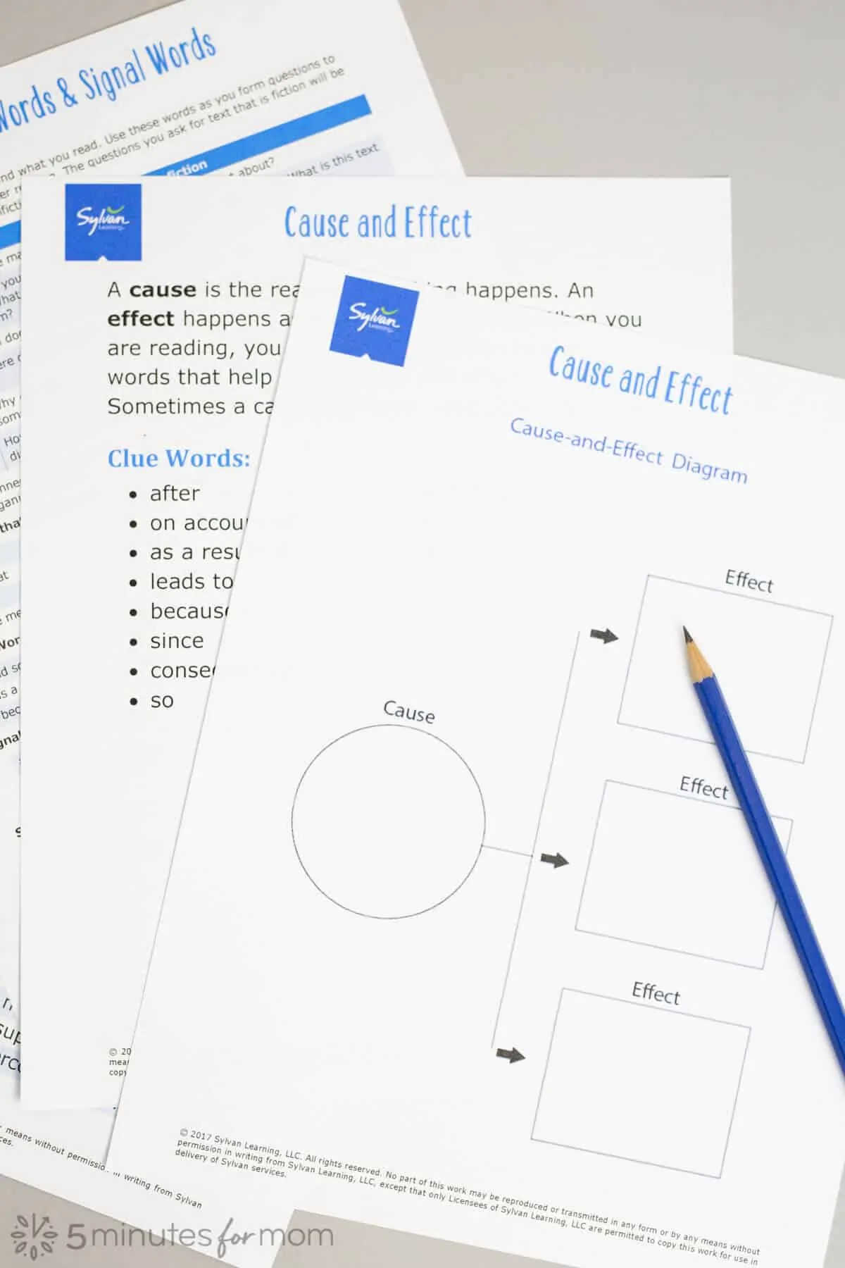 Writing Prompts for Kids with Cause and Effect Diagram